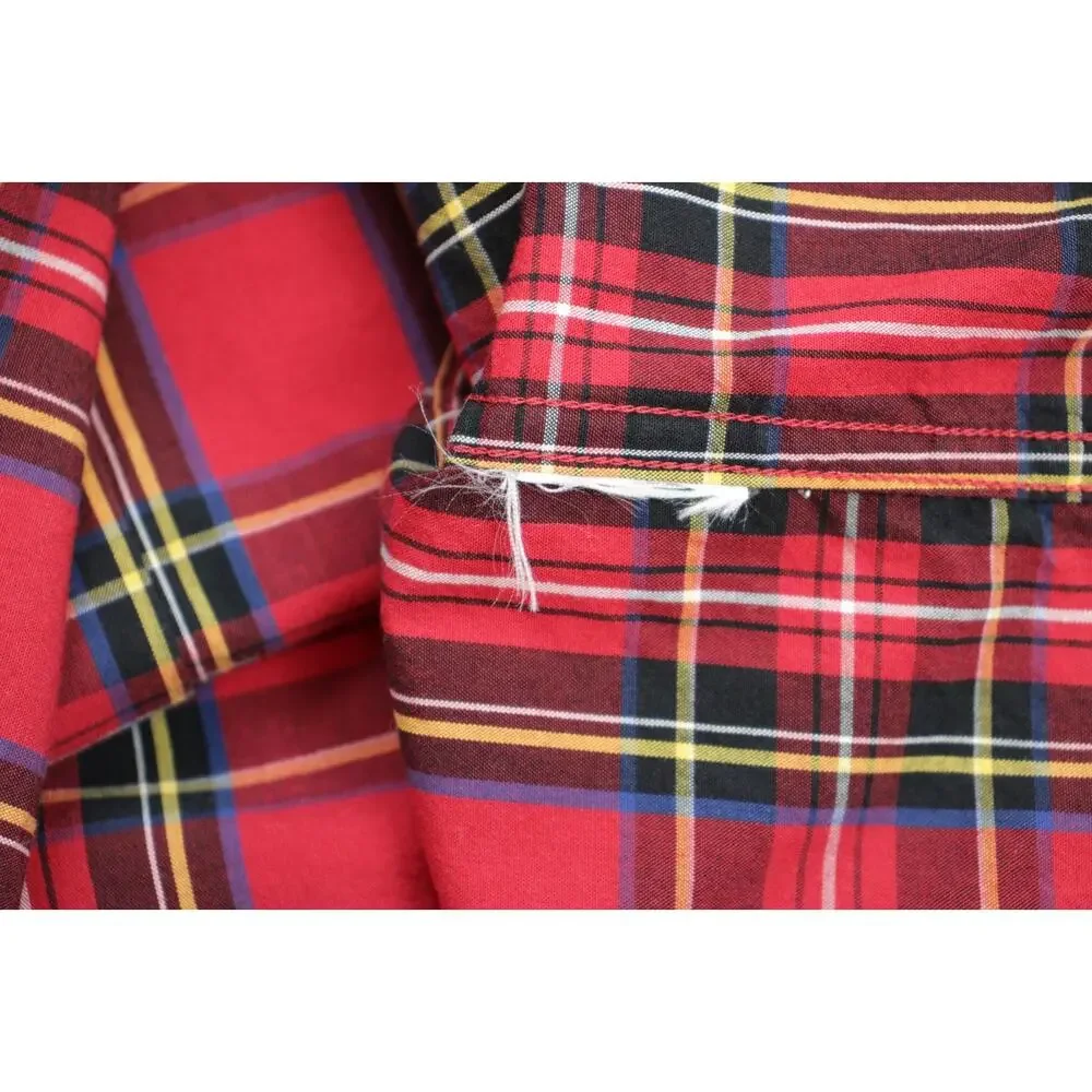 J Crew Shirt Mens Size Large Plaid Long Sleeve Slim Fit Flex‎ Washed Button-Down
